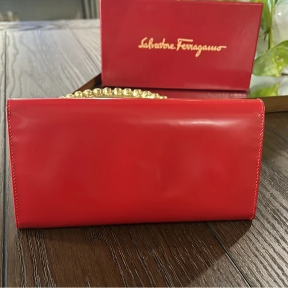 Salvatore Ferragamo Red Leather Wallet